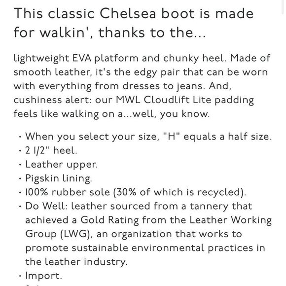 Madewell Carina Chelsea Lug boots burled wood color size 7.5 - Picture 10 of 10